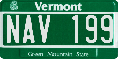 VT license plate NAV199