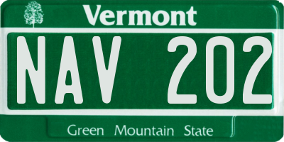 VT license plate NAV202