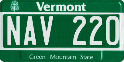 VT license plate NAV220