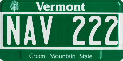 VT license plate NAV222