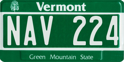 VT license plate NAV224