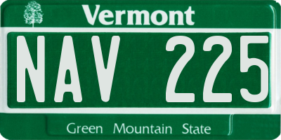 VT license plate NAV225