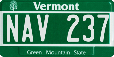 VT license plate NAV237