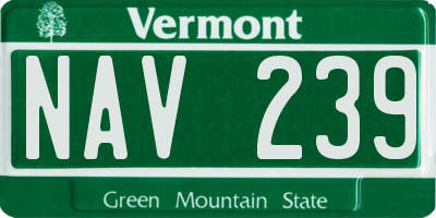 VT license plate NAV239