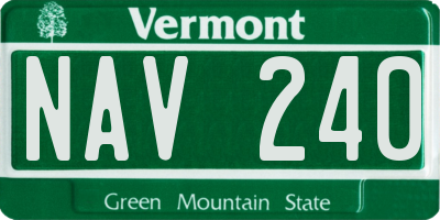 VT license plate NAV240