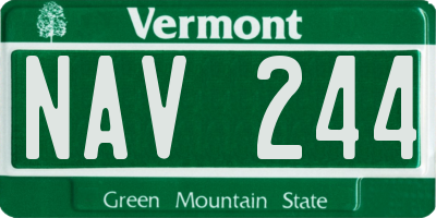 VT license plate NAV244