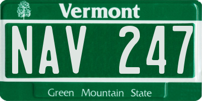 VT license plate NAV247