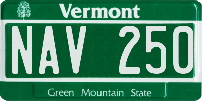 VT license plate NAV250