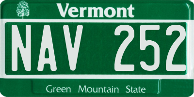 VT license plate NAV252