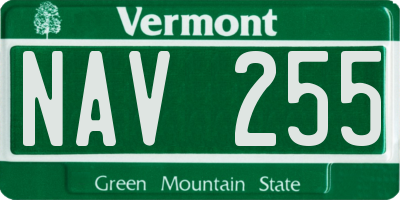 VT license plate NAV255