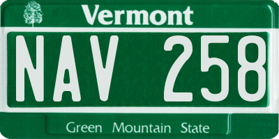 VT license plate NAV258
