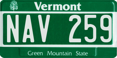 VT license plate NAV259
