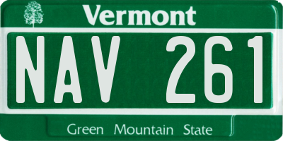 VT license plate NAV261