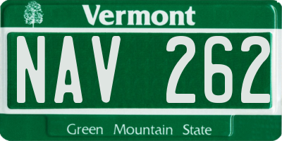 VT license plate NAV262