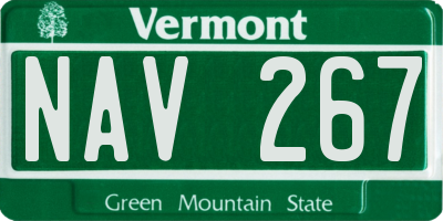 VT license plate NAV267