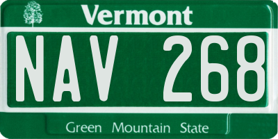 VT license plate NAV268