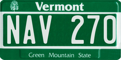 VT license plate NAV270