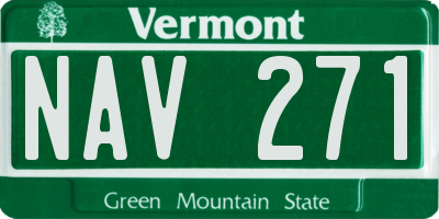 VT license plate NAV271
