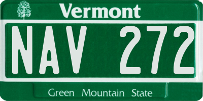 VT license plate NAV272
