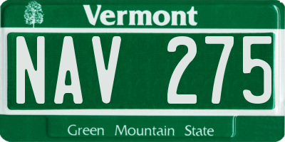 VT license plate NAV275