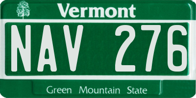VT license plate NAV276
