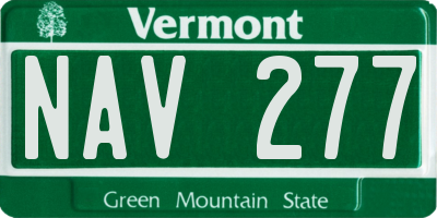 VT license plate NAV277