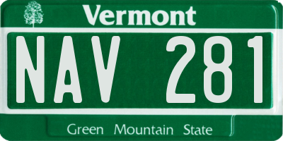 VT license plate NAV281