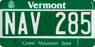 VT license plate NAV285