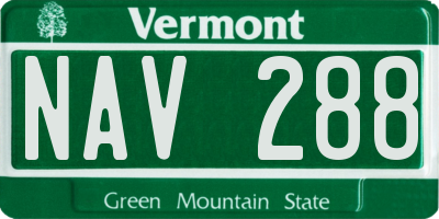 VT license plate NAV288