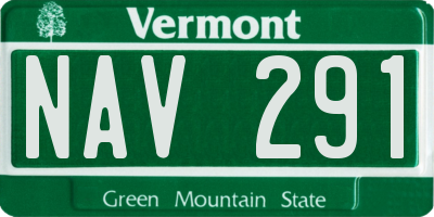 VT license plate NAV291
