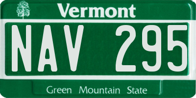 VT license plate NAV295