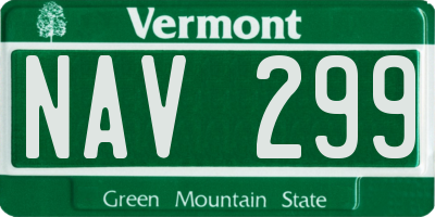 VT license plate NAV299