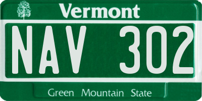VT license plate NAV302