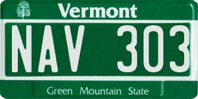 VT license plate NAV303