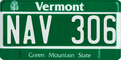 VT license plate NAV306