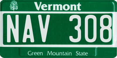 VT license plate NAV308