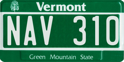 VT license plate NAV310