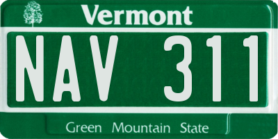 VT license plate NAV311
