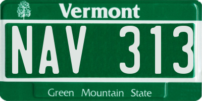 VT license plate NAV313