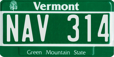 VT license plate NAV314