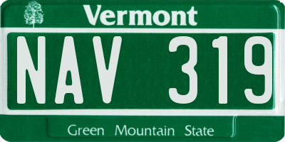 VT license plate NAV319