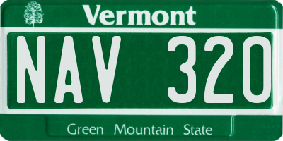 VT license plate NAV320