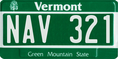 VT license plate NAV321
