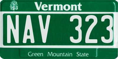 VT license plate NAV323