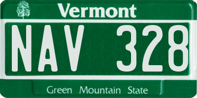 VT license plate NAV328