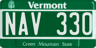 VT license plate NAV330