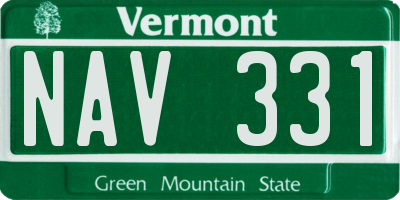 VT license plate NAV331