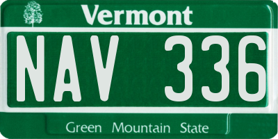 VT license plate NAV336