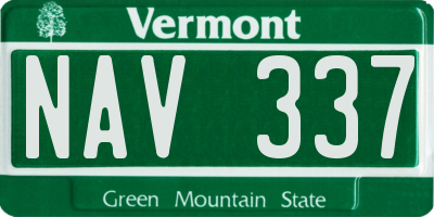 VT license plate NAV337