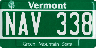 VT license plate NAV338